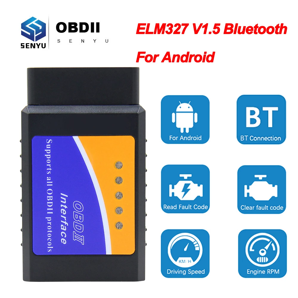 ELM 327 V1.5 OBD2 Bluetooth сканер для Android elm327 v1.5 ODB2 считыватель кодов OBD 2 OBD2 автомобильный диагностический сканер ELM327 1,5
