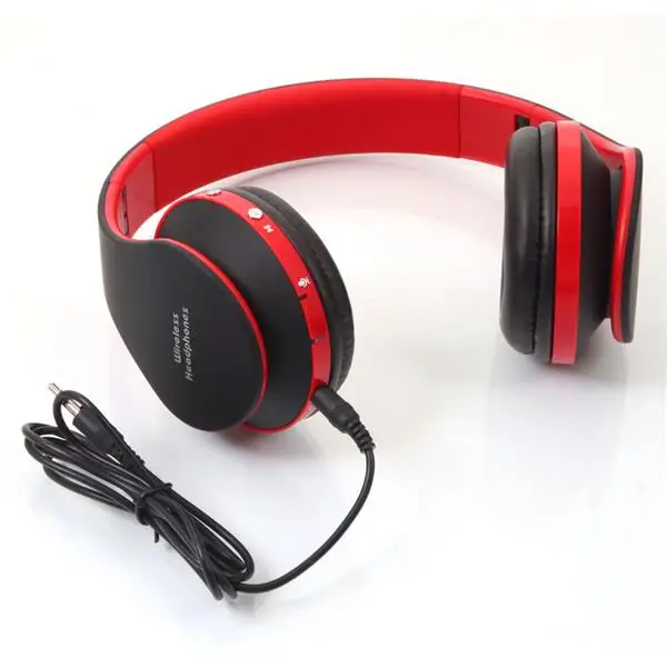 Black and Red Wireless Wire NX 8252 Sports Bluetooth Headphone with Mic for iPhone iPad PC