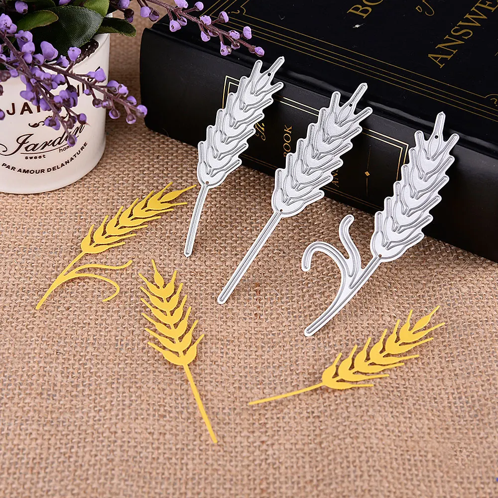 

NICEYARD 3pcs Straw Wheat Plant Dies Album Paper Art Craft Stencils Die Cuts Embossing Metal Cutting Dies Scrapbooking