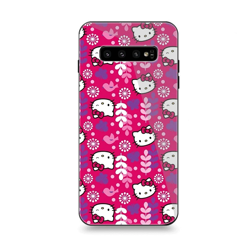 G8 Чехол для телефона Стекло для samsung A10 A20 A30 A40 A50 A60 A70 S7 край S8 S9 S10 плюс Чехол рисунок «Hello Kitty» милый - Цвет: G8