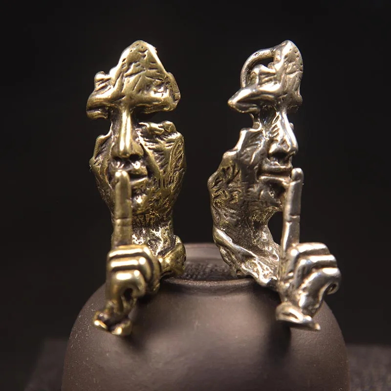 brass quiet keychain pendant (8)