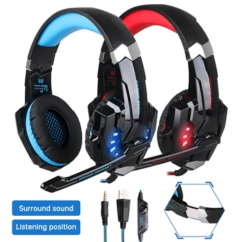 

Gaming Headsets Big Headphones with Light Mic Stereo Earphones Deep Bass for PC Computer Gamer Laptop New X-BOX