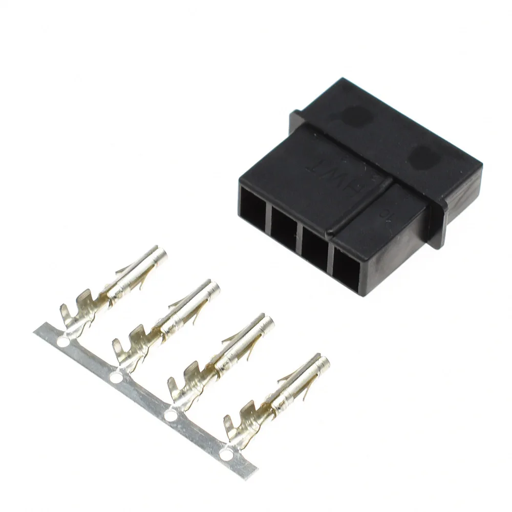 10 комплектов 4Pin мужской женский запасной разъем питания Molex черный и прозрачный с