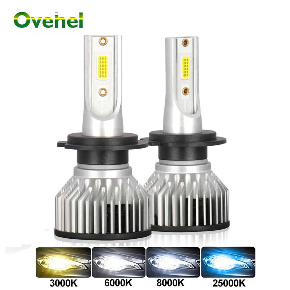 Автомобильные фары OVEHEL H4 H7 светодиодный 12000LM H1 H3 H8 H9 H11 9005 9006 9004 9007 K 3000K 6000K