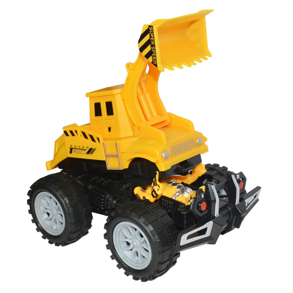 Funny Engineering Vehicle Model Wheel Plastic Diecast Inertial Deformation Toys kids toys boys Holiday Gift #B
