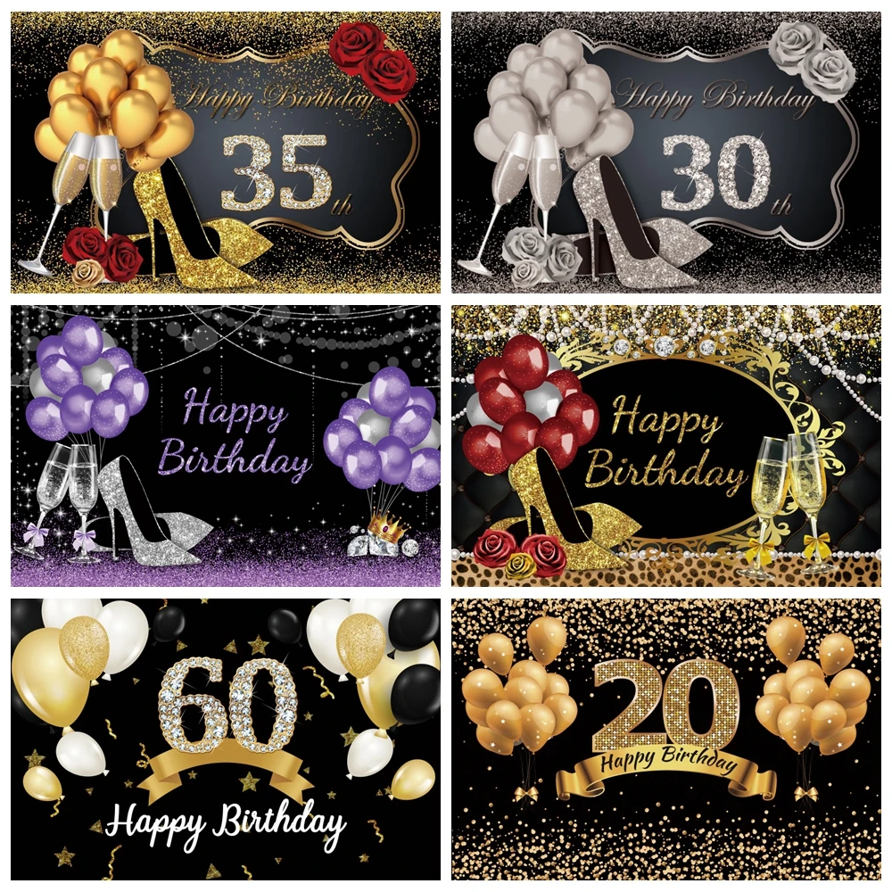 Фотофоны сказочные женщины золотистый воздушный шар счастливый 50th 30 40 60 день