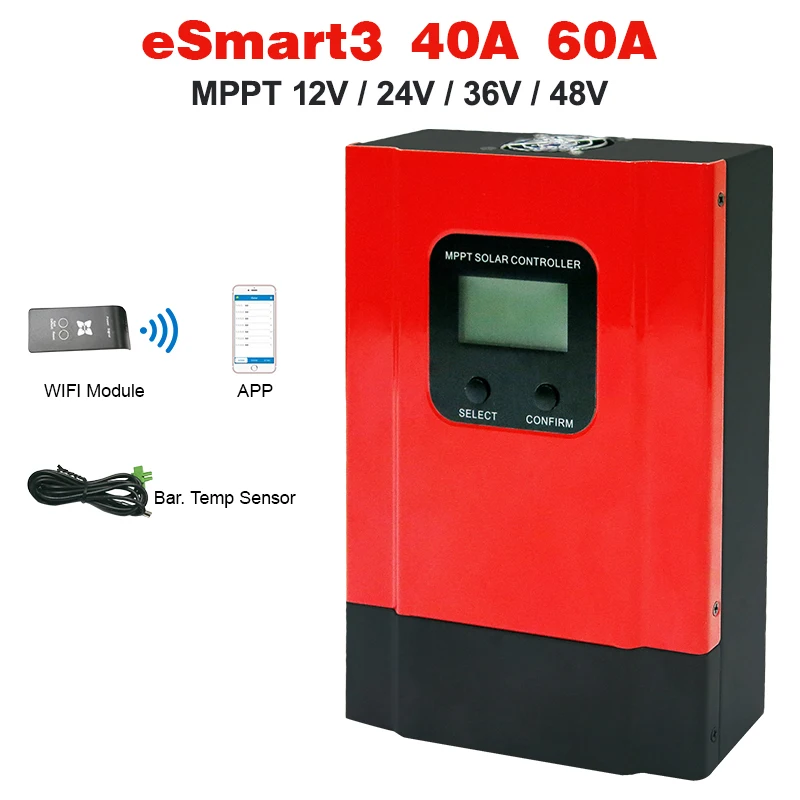 Контроллер заряда солнечной батареи ESmart3 с ЖК дисплеем 40 А 60 максимальный В