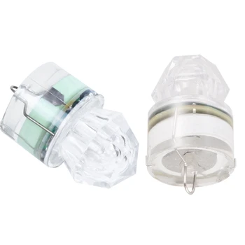 

2 Pcs Depth LED Light Underwater Squid Fishing Lures Bait Deep Drop Diamond Lights, Green & White