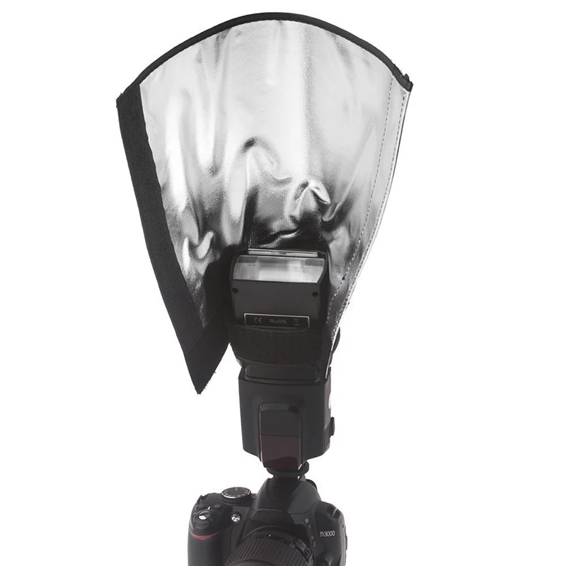 SLRCameraFlashDiffuserReflectorFlashBendableSilverReflectorfor