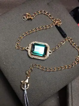 

Jewelry Real 18K Rose Gold G18K 100% Natural Tourmaline 2.5ct Gemstones Love Jewellery Bracelets for women Fine Bracelet