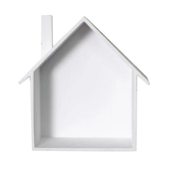 

House Shaped Floating Wall Shelf Display Wood Shelves Storage Home Decor