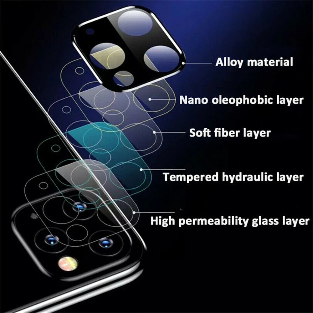 Защита объектива камеры для iPhone 11 Pro Max сплав Закаленное стекло пленка 9H Защитное стекло для iPhone 11 камера защитная пленка