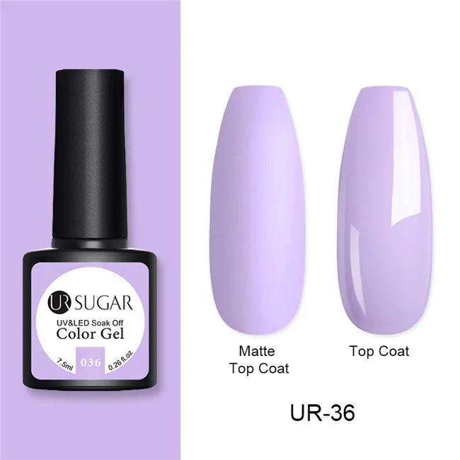 Ur Sugar 7,5 мл Гель-лак для ногтей телесный розовый матовый цвет замачиваемый лак для ногтей для УФ-и светодиодной лампы основа и верхнее покрытие Гель-лак Гибридный лак - Color: UR-36