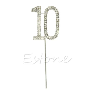 

2020 New Stunning Clear Rhinestone Crystal Number Cake Topper Wedding Birthday Party