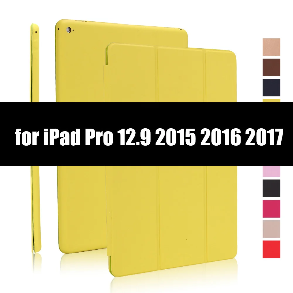 Чехол для iPad Pro 12,9 Smart Cover для iPad Pro 12 чехол с магнитной застежкой из искусственной кожи для iPad 12,9 - Цвет: Yellow Green-1