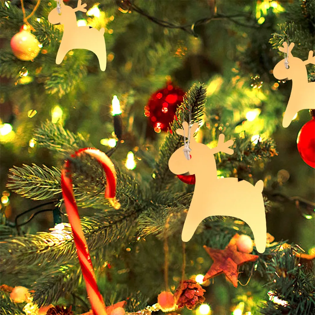 10 шт. рождественское искусство акриловая подвеска на зеркало DIY Рождественская елка кулон домашний Декор рождественские украшения для дома счастливый год - Цвет: A