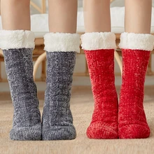 Женские зимние плотные теплые носки, Нескользящие мягкие носки, бархатные ботинки, домашние тапочки, носки, ковровые носки, Новинка