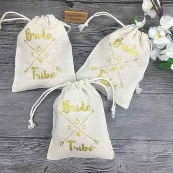 

personalize Gold Foil Bride Tribe wedding Bridesmaid Bachelorette Hangover Survival Kits party Candy pouches Blend favor bags