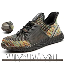 Небьющаяся безопасная обувь; летние дышащие легкие мужские защитные ботинки; Женская рабочая обувь с защитой от проколов