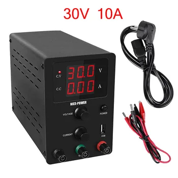 

New USB DC Laboratory Power Source 30V 10A Regulated Power Supply Adjustable Voltage Regulator Stabilizer Switching Bench Source