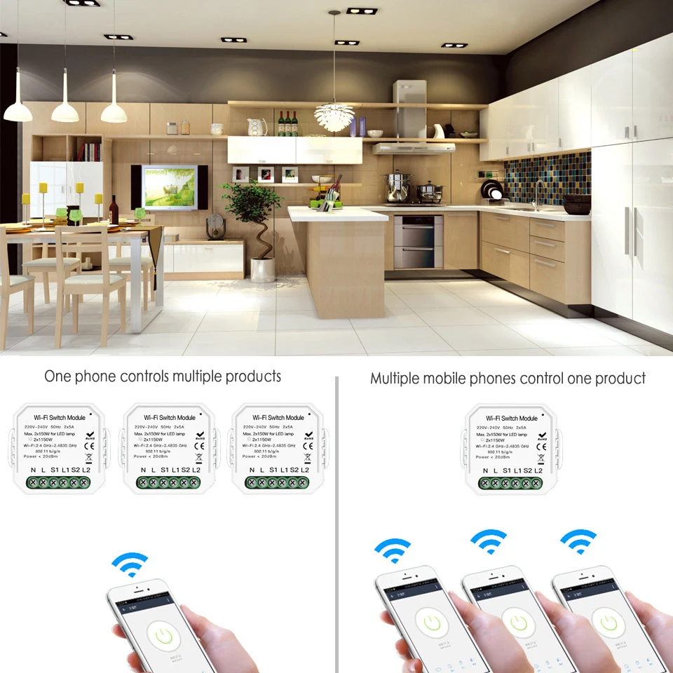 Умный переключатель WiFi умный настенный сенсорный выключатель света Умный дом автоматизация модуль беспроводной пульт дистанционного управления работа с Alexa Echo Home