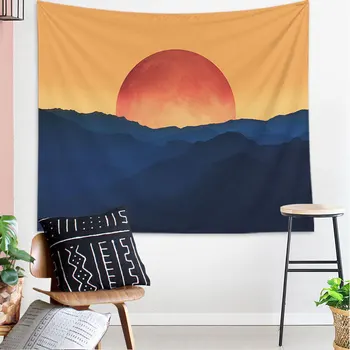 

Japan Sunset Tapestry Wall Hanging Kanagawa Fujiyama Wall Decor Tapestries Psychedelic Mountain Tapiz Bedroom Dorm Room Decor