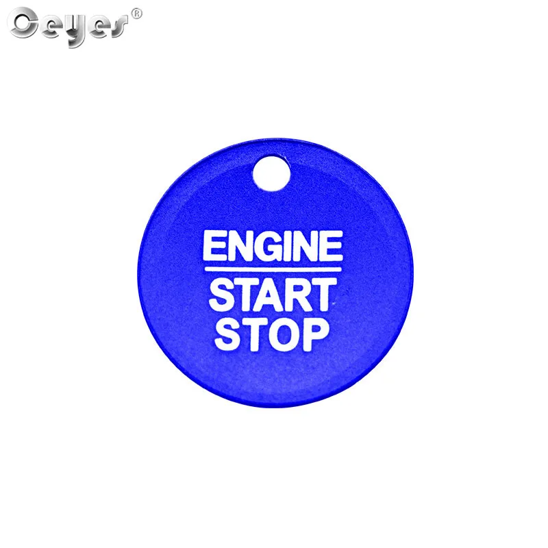 Blue Button Cover Ceyes автомобильные наклейки для Ford F150 Focus для Fiesta Ecosport aurus Авто Кнопка запуска и остановки двигателя Чехлы для колец чехол Аксессуары Стайлинг - Название цвета: Blue Button Cover