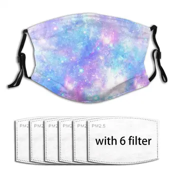 

Pink And Blue Magical Galaxy Star Print Mouth Mask Reusable Dust Face Masks Replaceable Filter Waterproof Mask