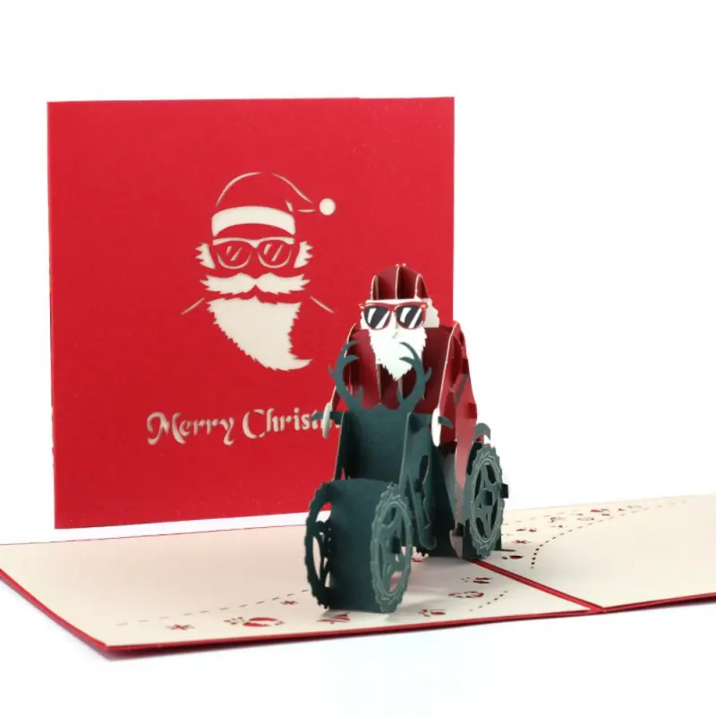 B Invitation Card 3D Christmas Stereo Greeting Cards Holiday Wish Card Party For 3D Christmas Gift Card Christmas Supplies - Цвет: B