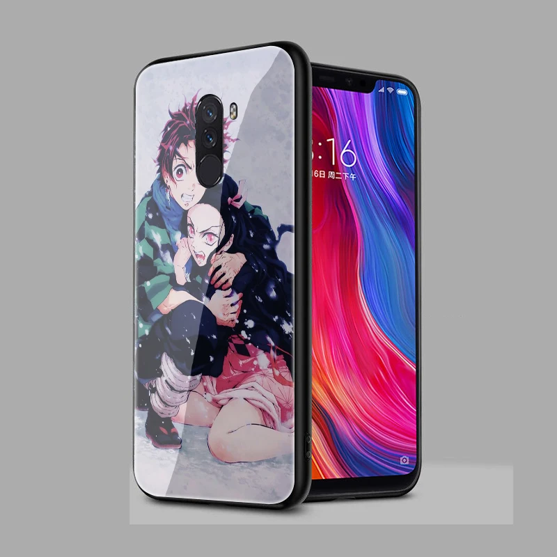 EWAU аниме Kimetsu no Yaiba закаленное стекло чехол для телефона Xiaomi 5X6X8 Lite 9 A1 A2 F1 Remdi 4X 6A Note 5 6 7 pro