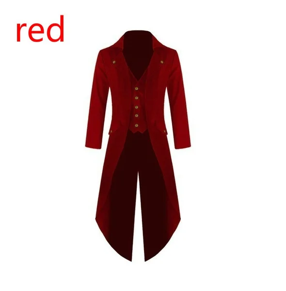 Gentlemen Men's Coat Fashion Steampunk Vintage Tailcoat Jacket Gothic Victorian Frock Coat Men's Uniform Costume Steampunk Jacket