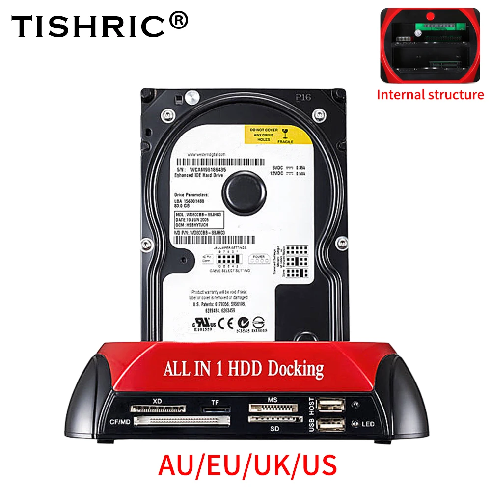 HDD Docking Station for All In 1 Usb 2.0 To SATA IDE External 2.5 3.5 Inch Case Hard Disk