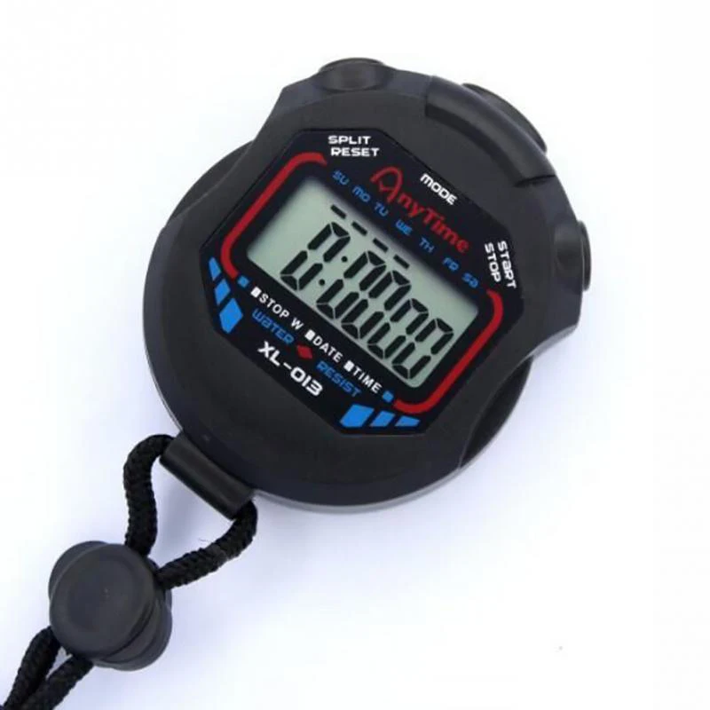 1PC Kitchen Timers Classic Digital Professional Handheld LCD Chronograph Sports Stopwatch Timer Household Stop Watch With String