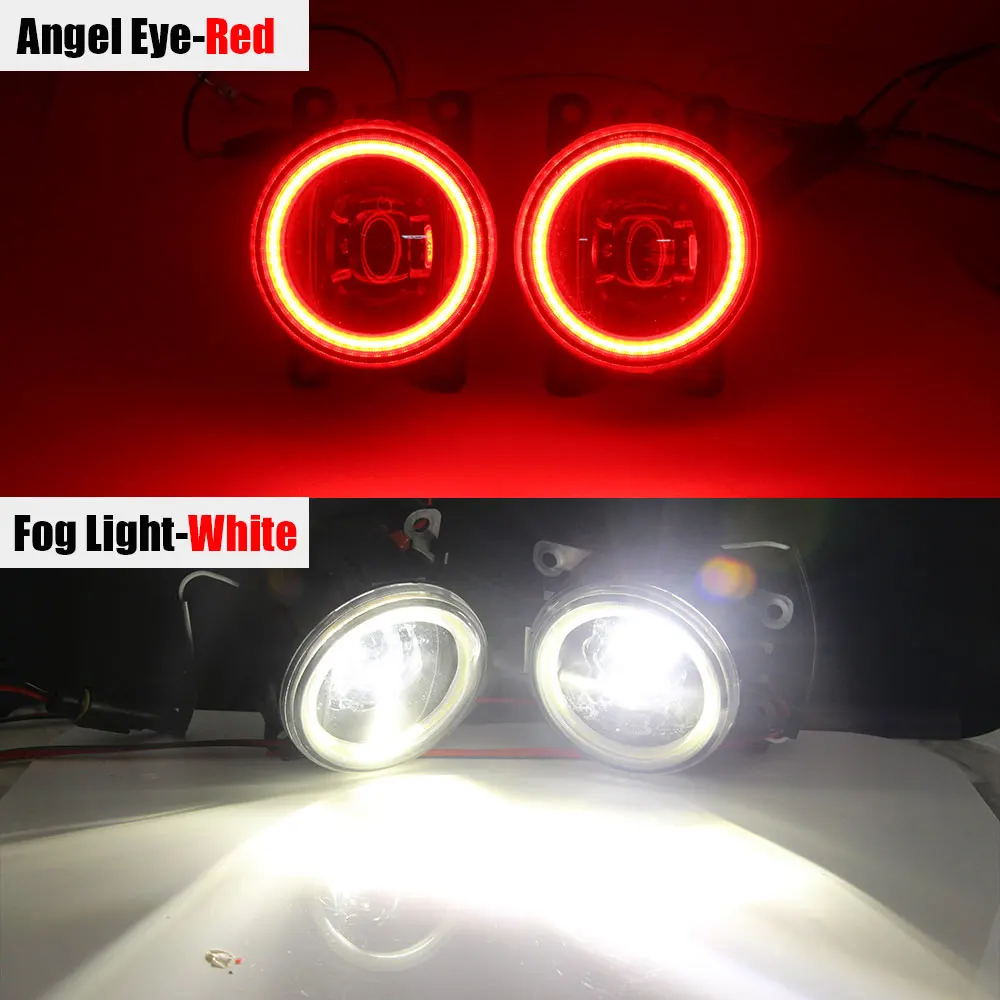 Red and White Buildreamen2 для Ford Focus MK2 MK3 2004- автомобильный H11 4000лм светодиодный противотуманный светильник в сборе Ангел глаз дневной ходовой светильник DRL 12 В - Цвет: Red and White