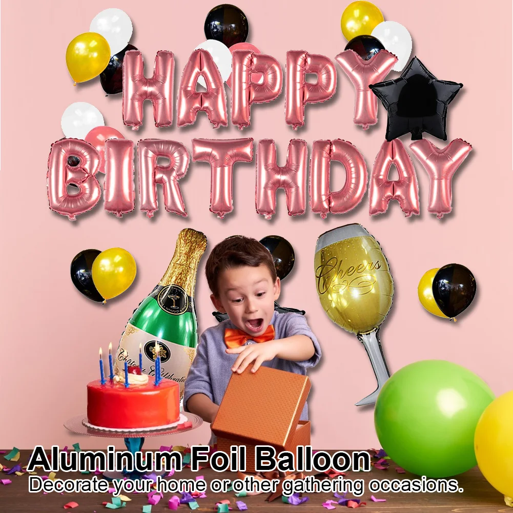 Puseky надувные буквы Фольга английский Happy birthday Алфавит шар День рождения украшения детский душ шарики