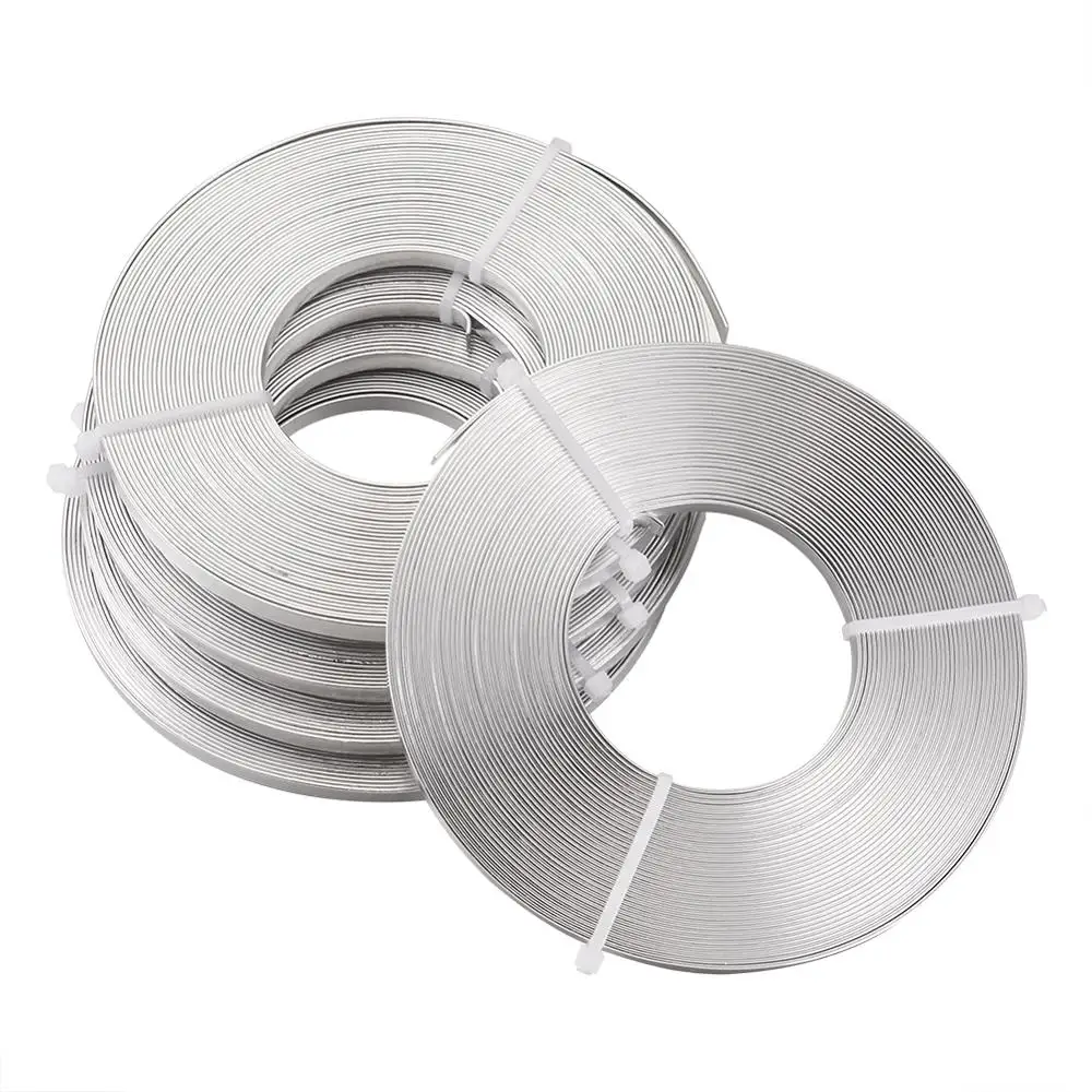 5 Rolls 3mm 5mm Flat Aluminum Wire Handmade Crafts Metal Wire for