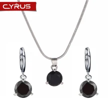 Модные Классические разноцветные Круглые серьги с цирконом кулон ожерелье для женщин элегантное колье Свадебные Ювелирные наборы рождественские подарки