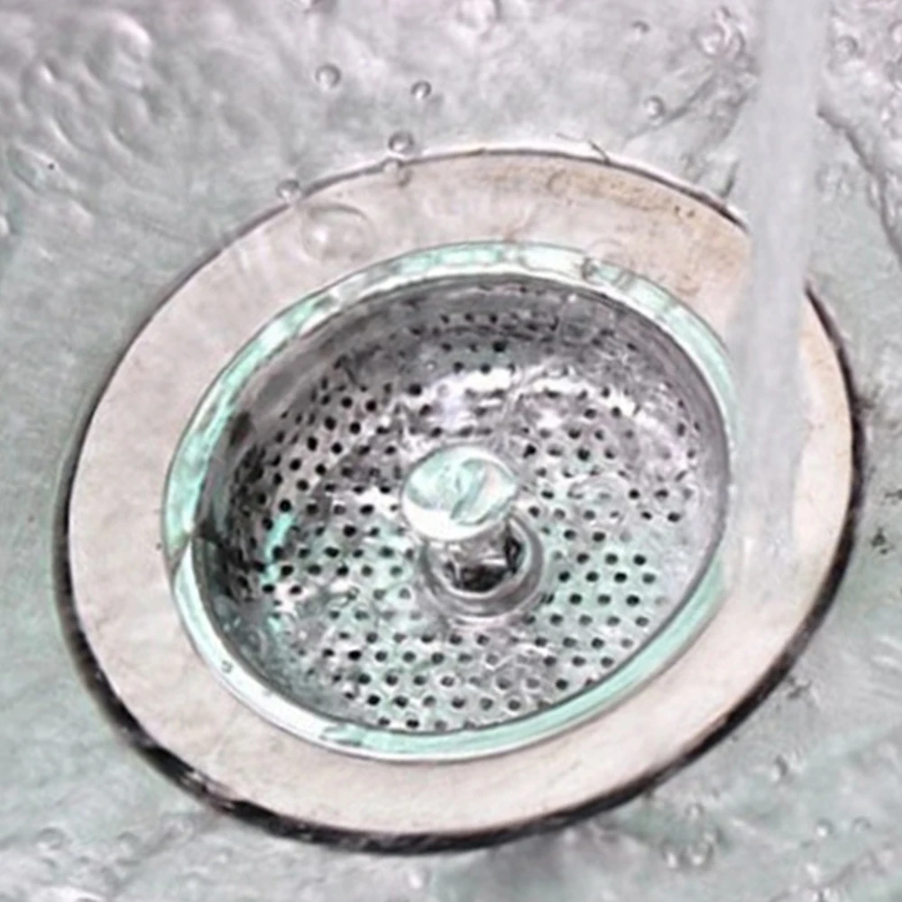 buy Stainless Steel Mesh Kitchen Sink Strainer Drain Bathroom Washbasin Hair Filter Disposer Plug Drain Stopper Filter