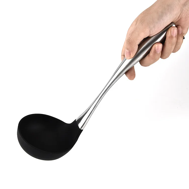 Silicone Spatula　 Non-Stick Pan Only Shovel Stainless Steel Handle High-temperature Resistant Silicone Spoon Cooking Spatula Lad