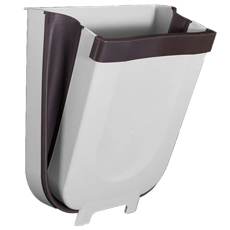 

HOT Trash Can Kitchen Wall Mounted Garbage Bin Foldable Waste Bins 8L Large Capacity Waste Bin Car Trash Can