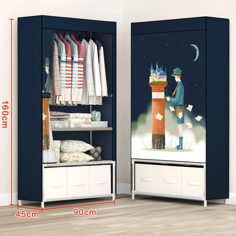 Bedroom Multipurpose Fold Portable Oxford Cloth Home Furniture Wardrobe Cats Storage Metal Shelf Organizer Cabinet Dustproof Bedroom Multipurpose Fold Portable Oxford Cloth Home Furniture Wardrobe Cats Storage Metal Shelf Organizer Cabinet Dustproof