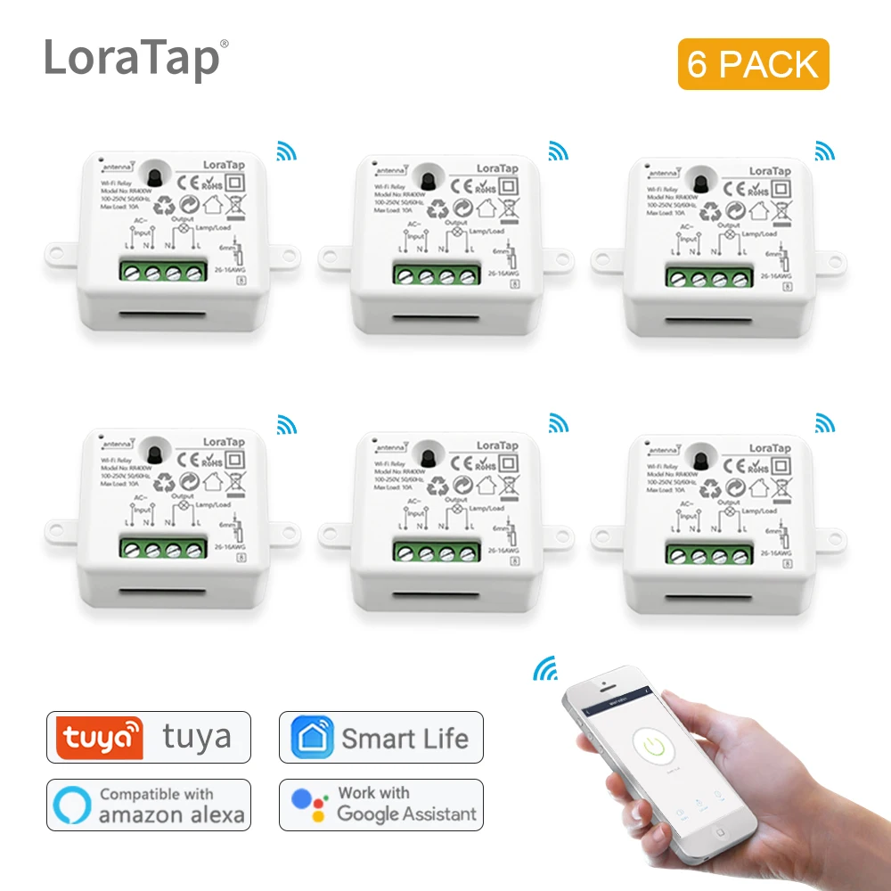 LoraTap Mini DIY Module Wifi Light Switch Wireless APP Remote Control Switch 220V Smart Home Electrical Switches illuminated light switch Wall Switches