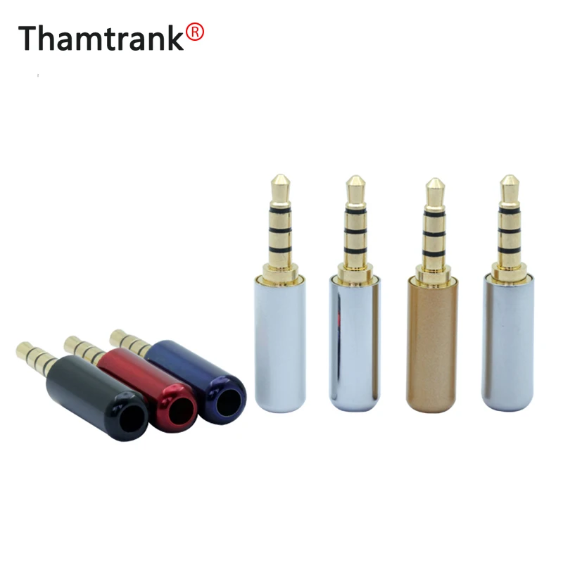 

10pcs 3.5 mm Plug Audio Jack 4 Pole Gold Plated Earphone Adapter for DIY Stereo Headset Earphone or Used for Repair Earphone