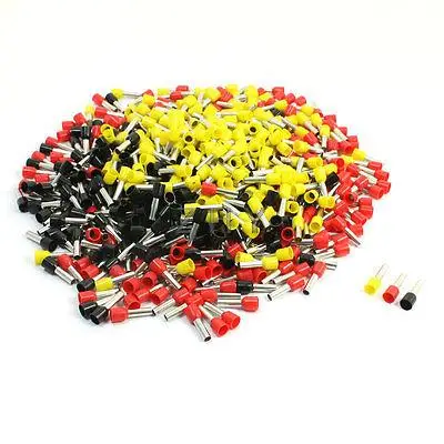 

E6012 Black Yellow Red Pre-Insulated Ferrules Terminals 570Pcs for 10 AWG Wire