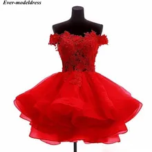 Cheap Short Prom Graduation Dresses Lace Appliques Organza Beaded Crystal Plus Size Homecoming Gown Cocktail Party Gown