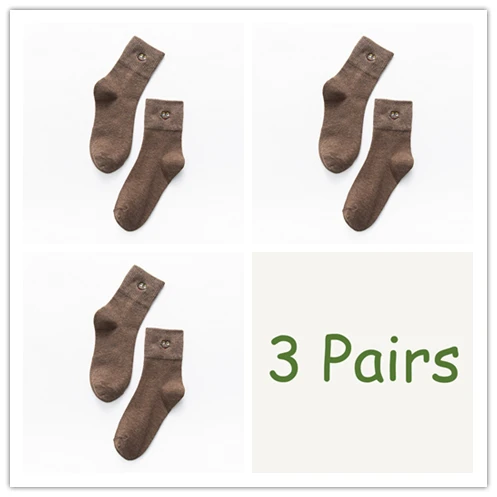 3 pairs 3 пар/упак. корейские Kawaii забавные Женские носочки рождественские подарки для женщин смайлики женские носки дропшиппинг - Color: 3 pairs