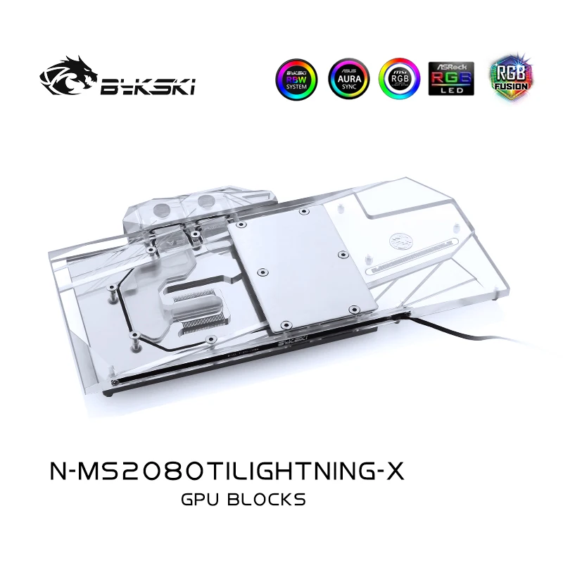 Bykski Water Block use for MSI RTX2080TI LIGHTNING / Full Cover Copper Radiator Block/3PIN 5V A-RGB 4PIN 12V RGB | Компьютеры и офис