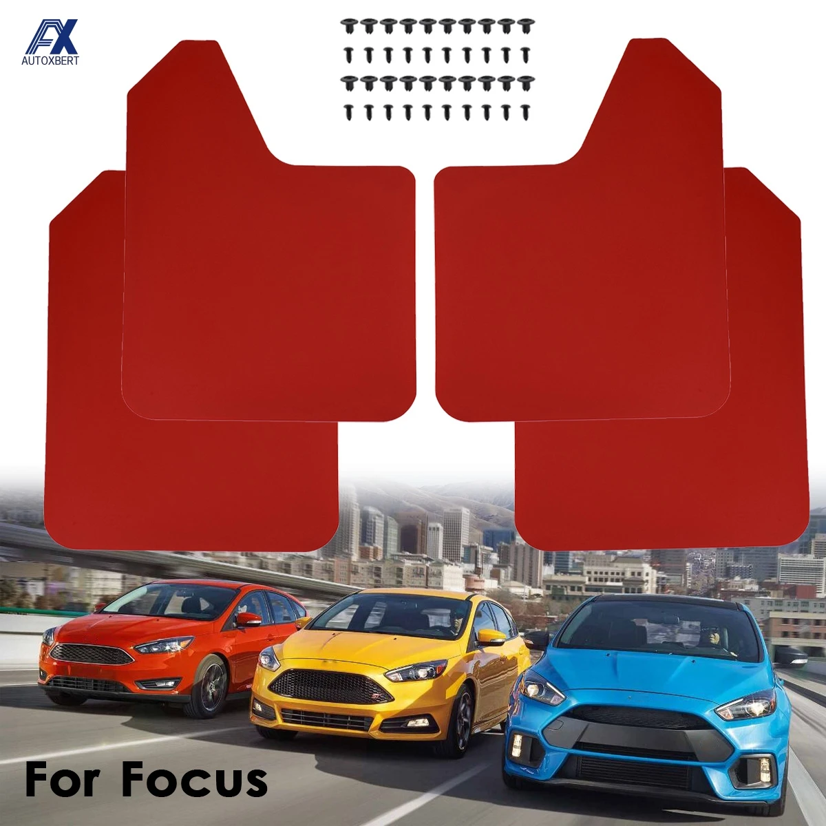 Комплект красных брызговиков для Focus ST RS SE Mk2 MK3 Mk3.5 MK4 2 3 4 ST170 ST225 ST250|Грязезащита| |