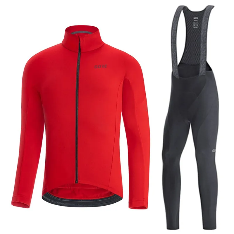 

Gore Unisex Winter Cycle Apparel Thermal Fleece Men's Long Sleeve Jacket Mtb Cycling Clothing Bicycle Bib Tights Ciclismo Sets