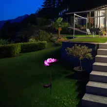 Водонепроницаемый Солнечный свет управления водой Лилия стиль светодиодный газон для наружного сада двора сада